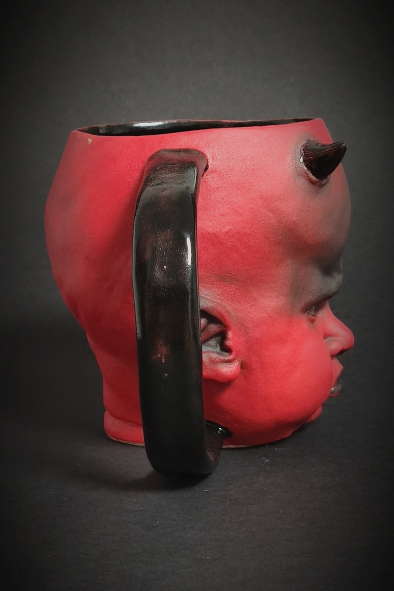 Handmade Devil Mug Crimson Dio Soil mug Home Decor ceramic mug Unique Mug Airbrushmaniacs Kitchenware, image 7