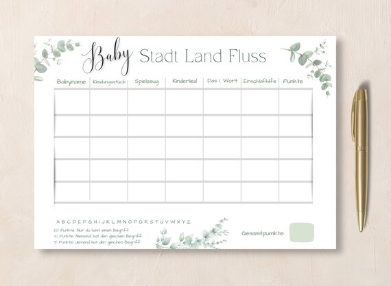 Baby Stadt Land Fluss Babyparty Spiel Babyshower - Etsy