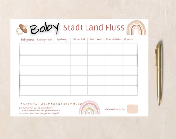 Baby Stadt Land Fluss Babyparty Spiel Babyshower - Etsy
