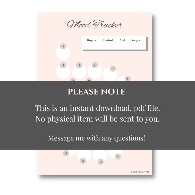 Monthly Minimalist Mood Tracker, Feelings Journal Coloring Sheet ...