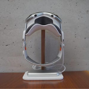 Apple Vision Pro Headset Stand and Battery Stand REAL WOOD OPTION