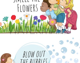 Deep breathing poster for kids