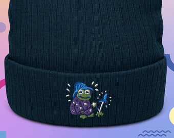 Frog Wizard Ribbed Knit Beanie