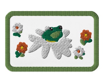 Froggy Flower Embroidered patches
