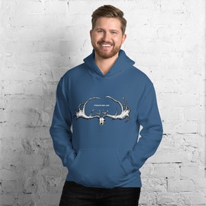 Ethos of Men Unisex Hoodie Ethos of Men Podcast Men's Skull Hoodie Men's Fall Wear Indigo Blue