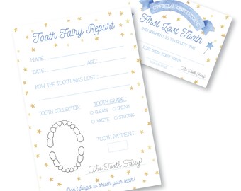 Tooth Fairy Report and Certificate Printable Digital Download PDF | Tooth Fairy Receipt | Tooth Fairy Printable | Tooth Fairy Download