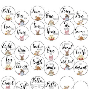 Ursinho Pooh - Cartões para Imprimir - Baby Milestone