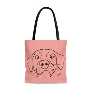 Copy of Fun Dog Tote Bag, Smile, Peach