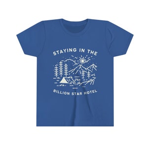 Kids Camping Tshirt, stars, tent, mountain kids shirt