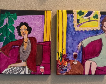 Sisters At A Jazz Bar Paintings