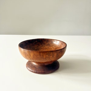 Antique 19th Century Treen Bowl – Hand-Turned Yew Wood Burl – Rustic Woodenware