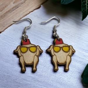 Wooden FRIENDS Earrings | FRIENDS thanksgiving turkey