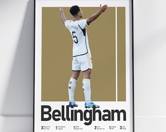 Printable Jude Bellingham Poster, Football Wall Art, Boys Room Poster, Modern Sports Decor