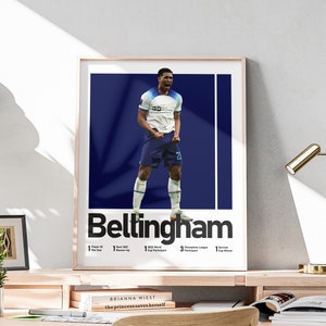 Printable Jude Bellingham Poster, English Midfielder, Bellingham Wall Art, Football Print, Game Room Decorations, Included Football Title