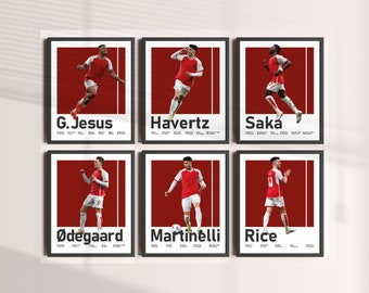 フットボール選手ポスターセット、サッカーファンウォールアート（デジタルダウンロード）