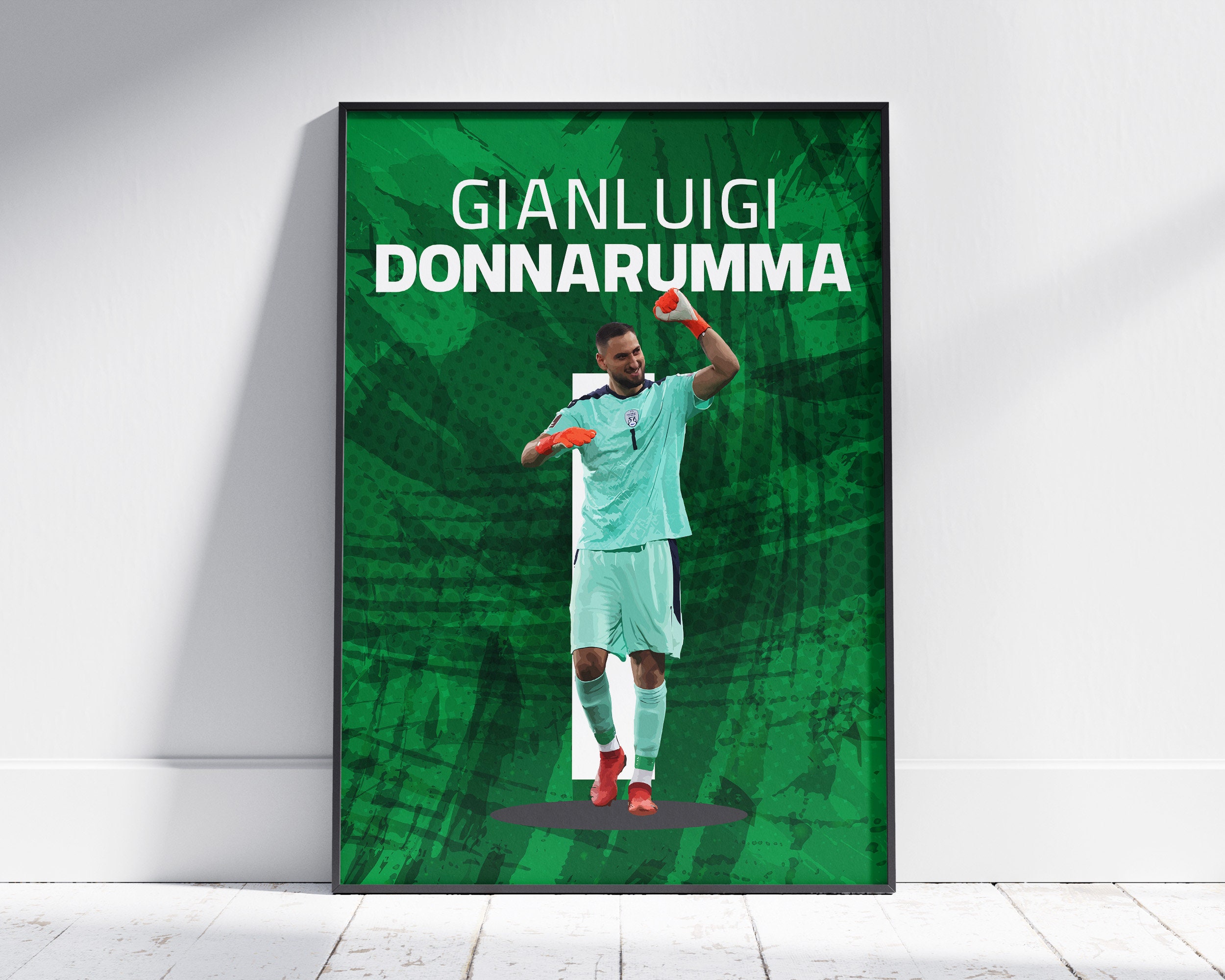 Poster Toile Gianluigi Donnarumma – Impression Étoiles Du Football, Format 50 X 75 Cm, Décoration Murale Moderne