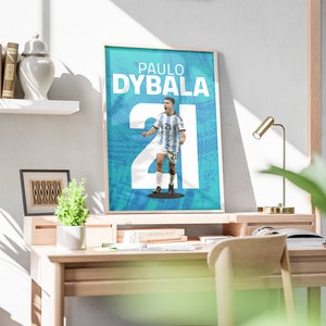 Poster A4 Paulo Dybala Avec Autographe - Impression Brillante Haute Qualité - Décoration Chambre, Bureau