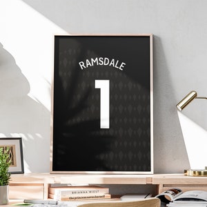 Printable Aaron Ramsdale Jersey, Football Poster Art, Sport Decoration, English Goalkeeper, Ramsdale Shirt Print,  2023-2024 Season