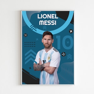 Printable Lionel Messi Wall Art, Soccer Poster Design, Large Football Print