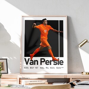 Afdrukbare Robin van Persie-poster, Nederlandse spits, voetbalprint, van Persie-muurkunst, sportkamerkunst, inclusief voetbaltitels
