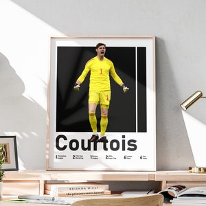 Printable Thibaut Courtois Poster, Gift for Goalkeepers, Belgian Goalkeeper, Soccer Wall Art, Man Cave Decoration, Included Football Title