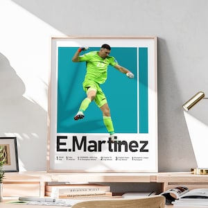 Printable Emiliano Martínez Poster, Soccer Goalkeeper Print, Argentinian Footballer, Included Football Titles