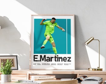 Printable Emiliano Martínez Poster, Soccer Goalkeeper Print, Argentinian Footballer, Included Football Titles, World Cup