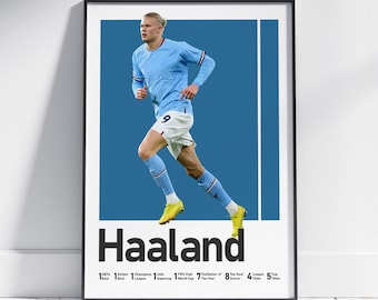 Erling Haaland Wall Art, Norwegian Football Star, Gift for Nieces
