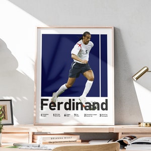 Printable Rio Ferdinand Poster, English Soccer Defender, Ferdinand Wall Art, Football Print, Sport Room Decor, Boyfriend Sports Gift