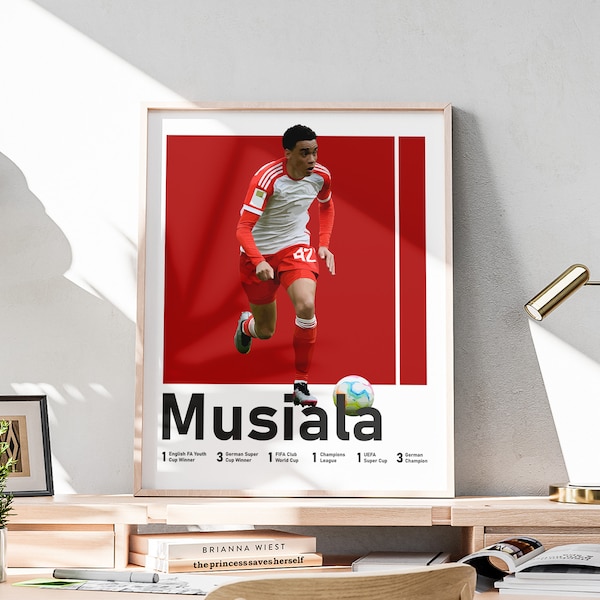 Jamal Musiala Poster zum Ausdrucken, Wanddekoration für Jungenzimmer, Dekoration für Musiala Fans, Man Höhle Dekoration