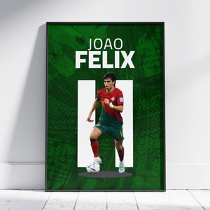 Póster de la joven estrella portuguesa João Félix, decoración deportiva imprimible, delantero de la selección de Portugal, regalos para fans de Félix, 50 x 70 cm