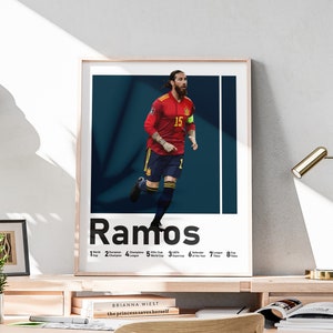 Printable Sergio Ramos Poster, Man Cave Decoration, Ramos Lovers Gift, Gifts for Boyfriend, Included Football Titles