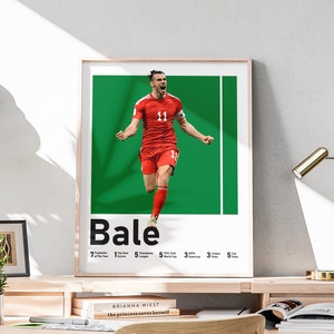 Printable Gareth Bale Poster, Welsh Soccer Star, Bale Wall Art, Football Print, Gamers Room Decoration, Included Football Titles