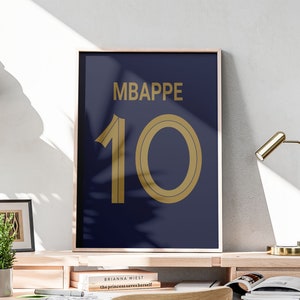 Printable Kylian Mbappe Jersey Wall Art, 3 Size Included