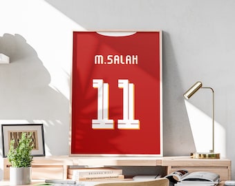 Mohamed Salah Jersey Print, Football Poster, Soccer Gift (Digital Download)