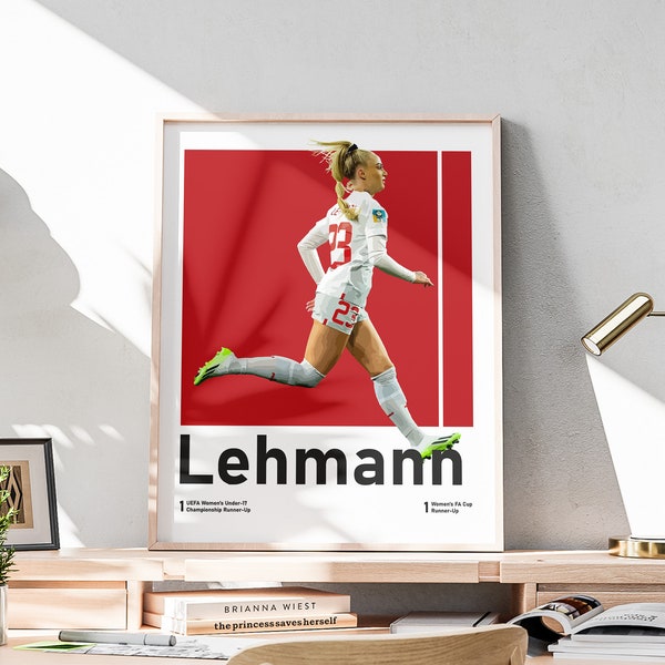 Printable Alisha Lehmann Poster, Women's Soccer Print, Swiss Forward, Lehmann Wall Art, Inspring Sport Decorations, Included Football Titles