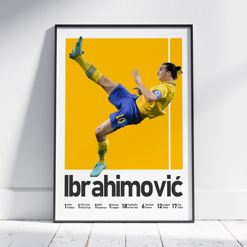 Paquete de 9 carteles de jugadores de fútbol, Ronaldo, Messi, Ibrahimovic, Mbappé, Haaland, Lewandowski, Neymar, Ramos, Modric imagen 11