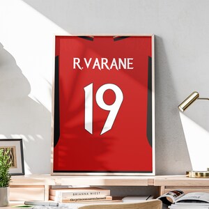 Printable Raphael Varane Jersey, 2023-2024 Season, Varane Shirt, French Defender, Sport Decorations, Instant Download