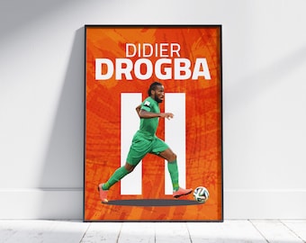 Didier Drogba Poster, Ivorian Football Art (Digital Download)