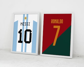 Print shirt Messi Ronaldo nationaal elftal, poster voetbalgeiten (pdf-bestanden)
