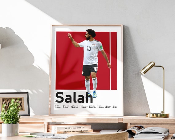 Mohamed Salah Poster, Egyptian Soccer Star, Boys Room Decor (Printable)