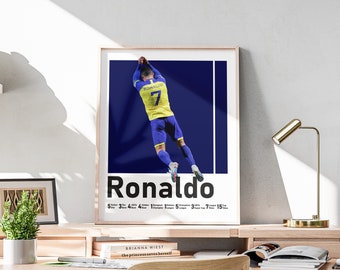 Cristiano Ronaldo Soccer Poster, Football GOAT Art (Digital Download)