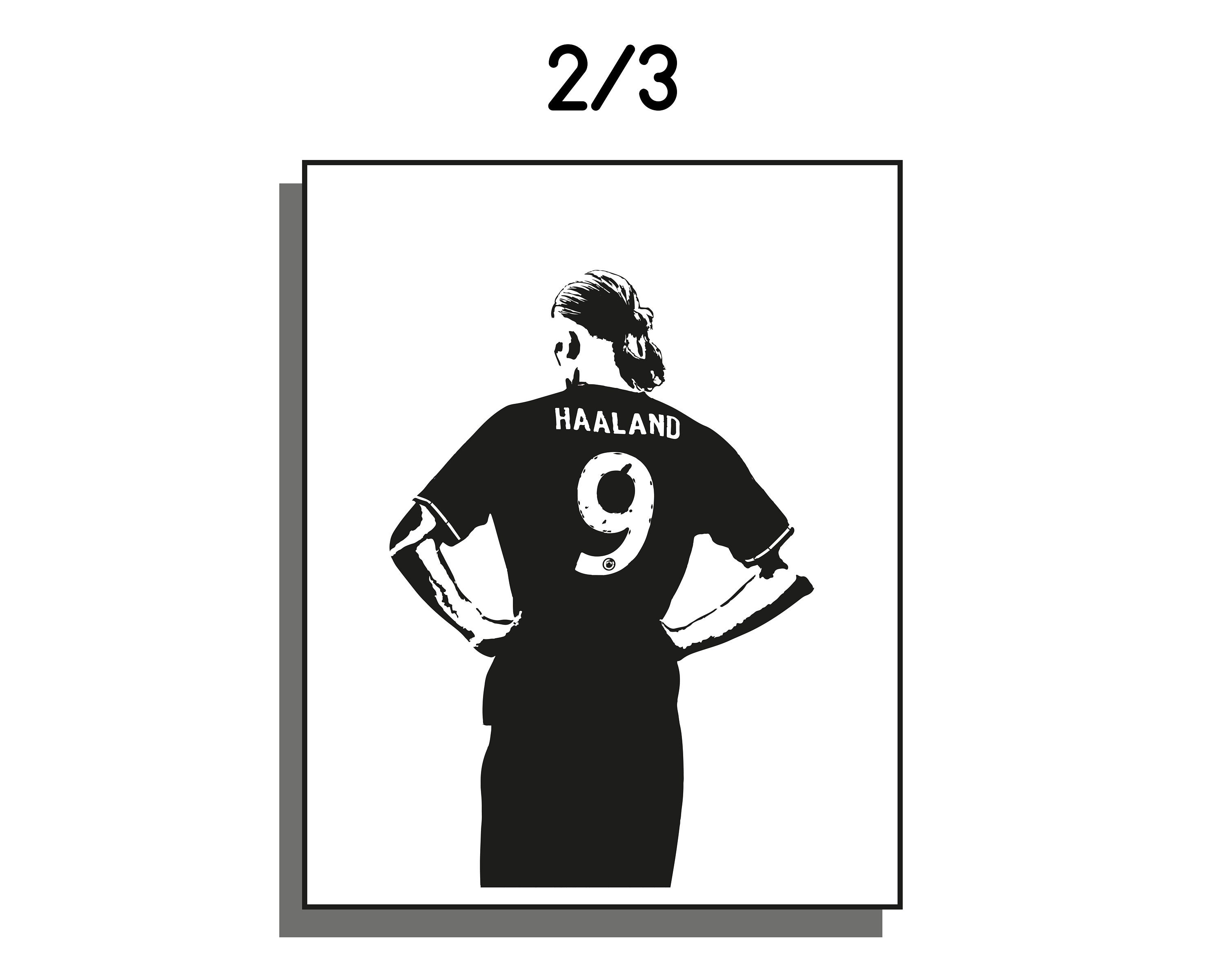 Printable Erling Haaland Black and White Posters Set of 3 Etsy Australia