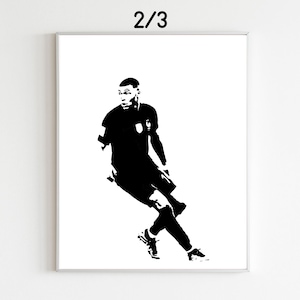 Printable Kylian Mbappe Black and White Posters, Set of 3 Prints - Etsy