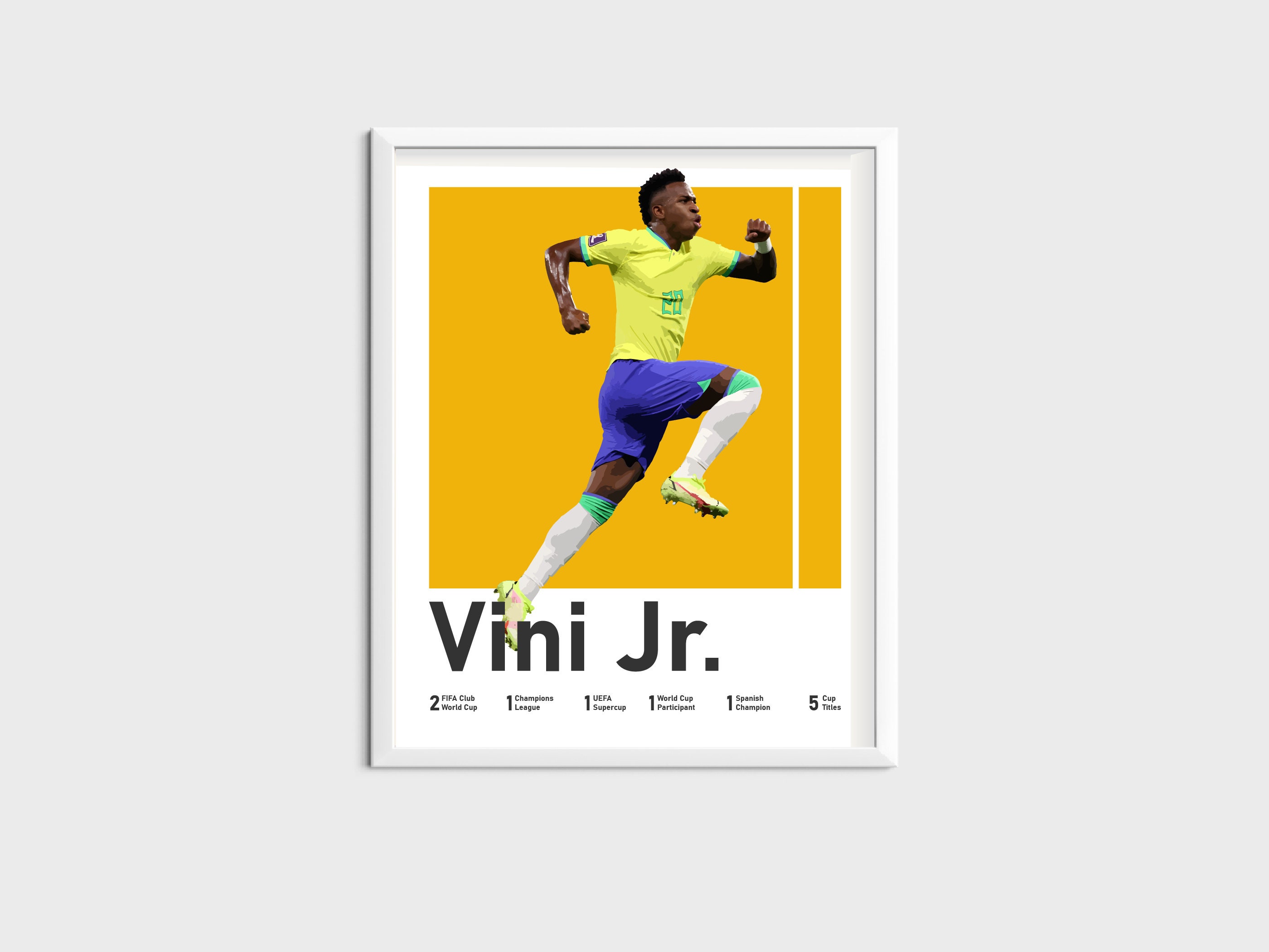 Discover Printable Vinicius Junior Poster, Brazilian Winger, Soccer Print, Vini Jr Wall Art, Teenager Room Decorations, Unframed