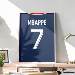 Printable Kylian Mbappe Jersey Wall Decoration, 3 Ratio Included