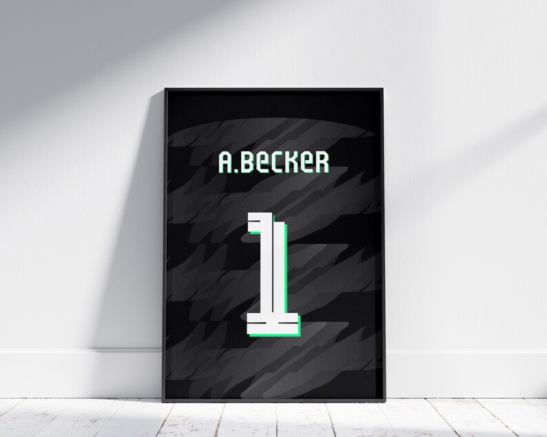 Alisson Becker Brazil Jersey Poster, Football Goalkeeper Print (digital ...
