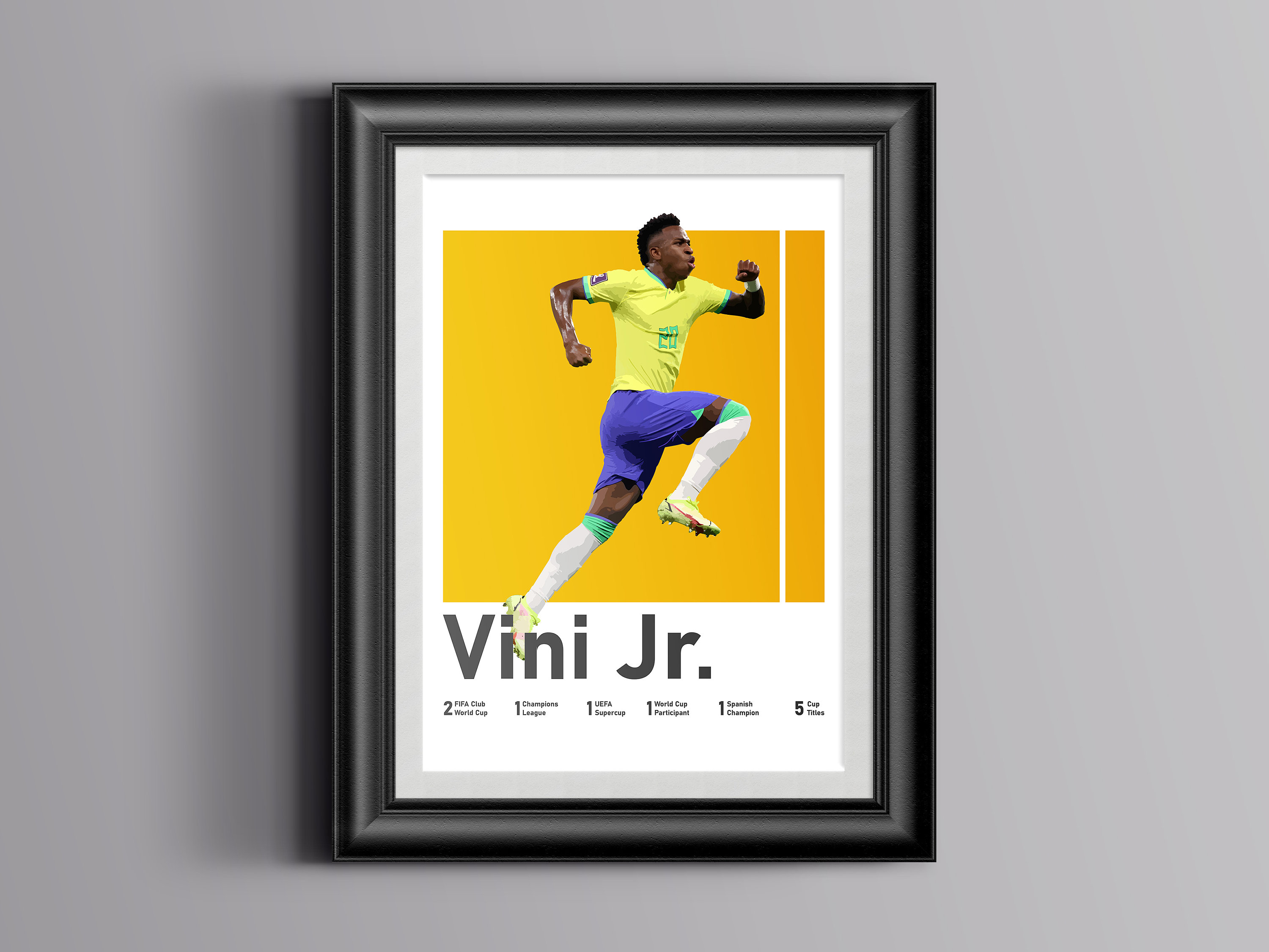 Discover Printable Vinicius Junior Poster, Brazilian Winger, Soccer Print, Vini Jr Wall Art, Teenager Room Decorations, Unframed