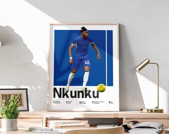 Christopher Nkunku Poster, French Soccer Star, Kid Room Decor (Printable)