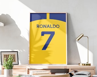 Cristiano Ronaldo 2023 Jersey, Printable Soccer Wall Art